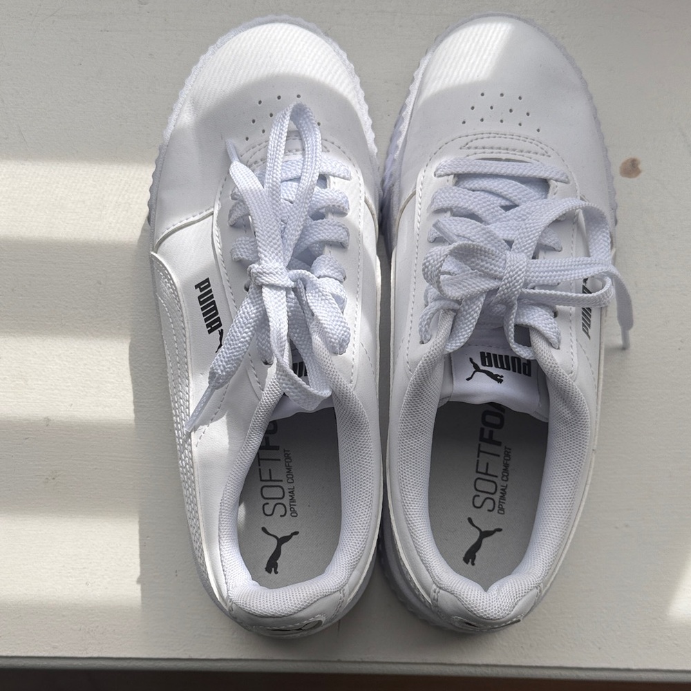 Puma All-White SoftFoam Lace-Up Sneakers